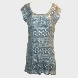 Cloud 8 Dress Women's Size 10 Blue-Gray Crocheted Lace, Lined Cap Sleeve Vintage